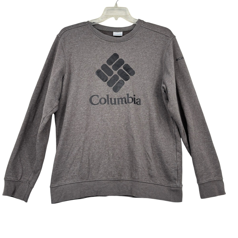 Columbia Hart Mountain II Crewneck Sweatshirt Mens Medium Gray Heather Logo